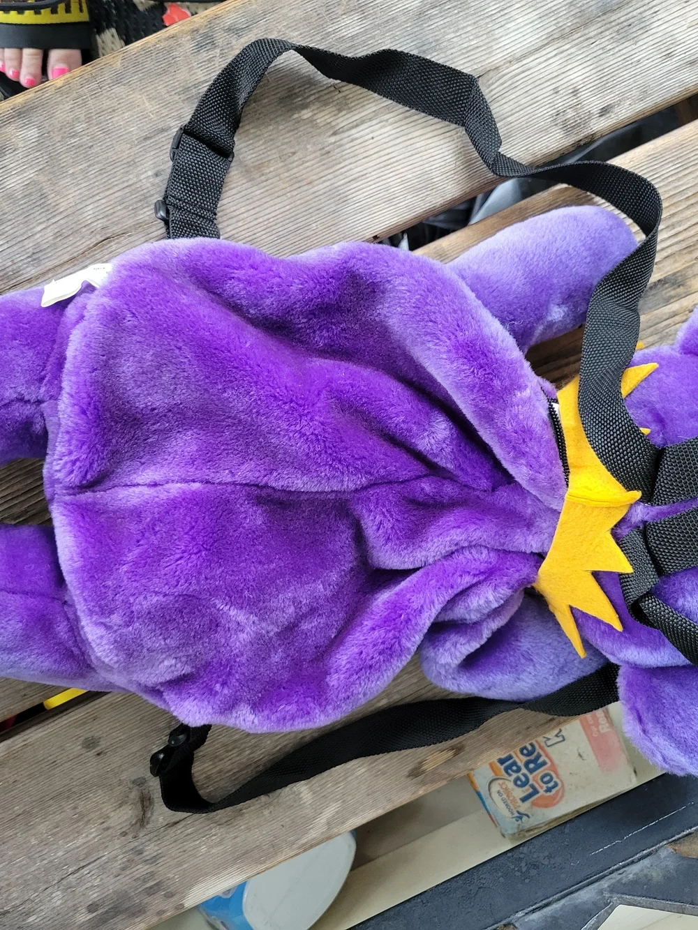 Vintage Grateful Dead PURPLE YELLOW plush bear backpack bag by Steven Smith 1990